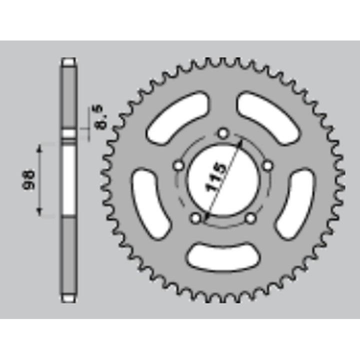PBR zębatka tylna 893 60 C45 ktm SX 60/65 (ŁAŃC.420) (JTR894.60) (made in italy)