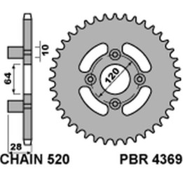 PBR zębatka tylna 4369 41 C45 honda AX1 250 (00-05) (łańc. 520) (made in italy)