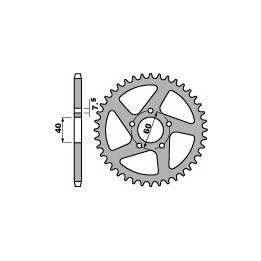 PBR zębatka tylna 4395 44 f ktm SX 50 (09-13) (łańc. 415) (made in italy)