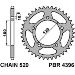 PBR zębatka tylna 4396 39 aprilia rs 125 06-12 (JTR703.39) (made in italy)