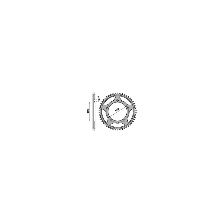 PBR zębatka tylna 4398 43 C45 suzuki gsxr 600 (06-10), gsxr 750 (04-05), triumph 800/865 (JTR1792.43) (łańc. 525) (made in ital…
