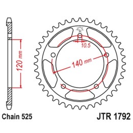 JT zębatka tylna 4398 45 suzuki gsxr 600 '01-'05, gsxr 750 '06-'10 (439848JTZBK)* (łańc. 525)