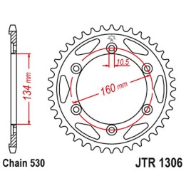 JT zębatka tylna 4399 42 honda cbr 1000RR '06-'16, cbr 900RR '00-'03 (439942JTZBK) (łańc. 530)
