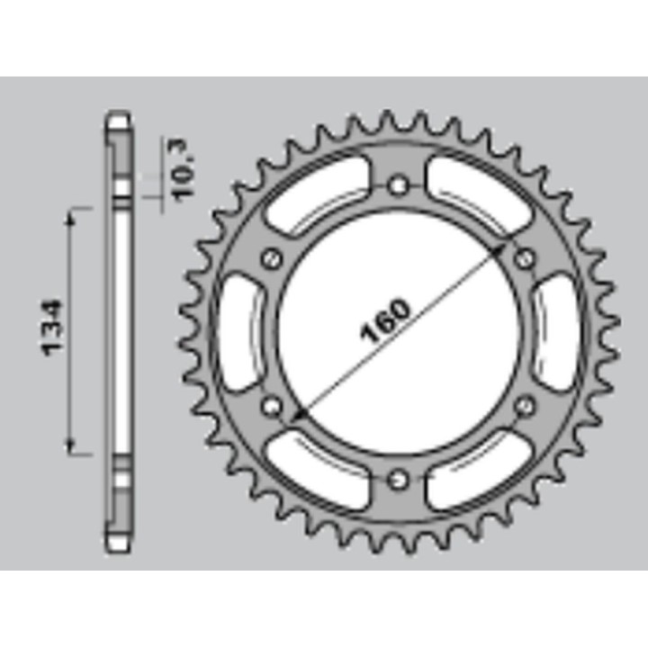 GROSSKOPF zębatka tylna utwardzana 4405 45 C45 honda cbr 600F (01-06) (JTR1307.45) (