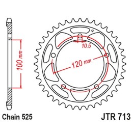 JT zębatka tylna 4447 42 aprilia tuono 1000/1100 12-17 (444742JT) (ŁAŃC.525)