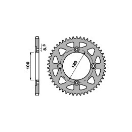 PBR zębatka tylna 4453 62 f beta 50RR 05-09 (łańc. 420) (made in italy)