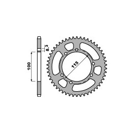 PBR zębatka tylna 4502 52 f husqvarna ch 125 SM 05, fantic 125 (łańc. 428) (jtr-brak) (made in italy)