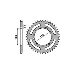 PBR zębatka tylna 4514 42 C45 gas gas 125/250 pampera (łańc. 520) (jtr-brak) (made in italy)
