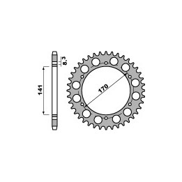 PBR zębatka tylna 4554 43 C45 bmw f 800 gs 08-09 (+1) ( zastąpiona przez 4550 43) (łańc. 525) (made in italy)