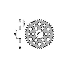 PBR zębatka tylna 4569 45 C45 yamaha 250 tricker 06-08, xg 250 tricker (łańc. 428) (jtr-brak) (made in italy)