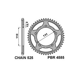 PBR zębatka tylna 4585 45 C45 bmw S1000RR 12-16, S1000XR 15-16 (JTR7.45) (made in italy)