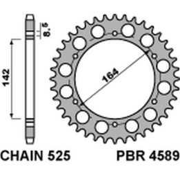 PBR zębatka tylna 4589 44 C45 hyosung gt 650 comet 04-'15 (JTR1074.44) (łańc. 525) (made in italy)
