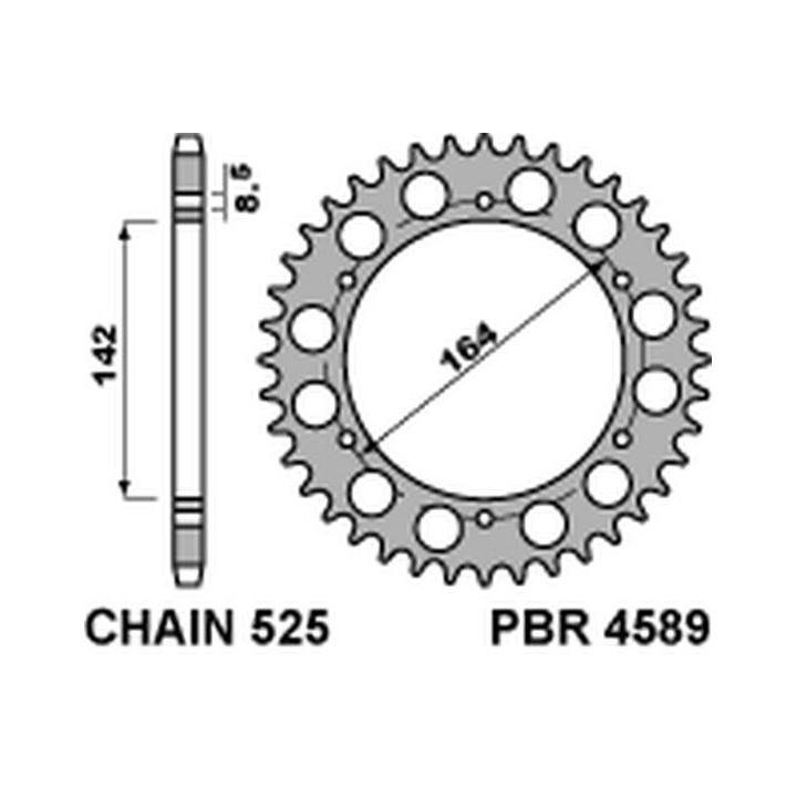PBR zębatka tylna 4589 44 C45 hyosung gt 650 comet 04-'15 (JTR1074.44) (łańc. 525) (made in italy)