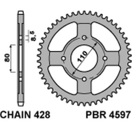 PBR zębatka tylna 4597 42 C45 honda cbf 125 09-14 (JTR1219.42) (łańc. 428) (made in italy)
