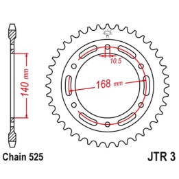 JT zębatka tylna 4613 47 bmw f 800 r '09-'20 (otwór na śrubę 10,5MM) (461347JTZBK) (łańc. 525)
