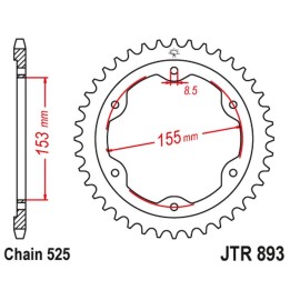 JT zębatka tylna 4642 38 ktm 1290 superduke (14-18) (464238JTZBK) (ŁAŃC.525) - zastępuje JTR893.38