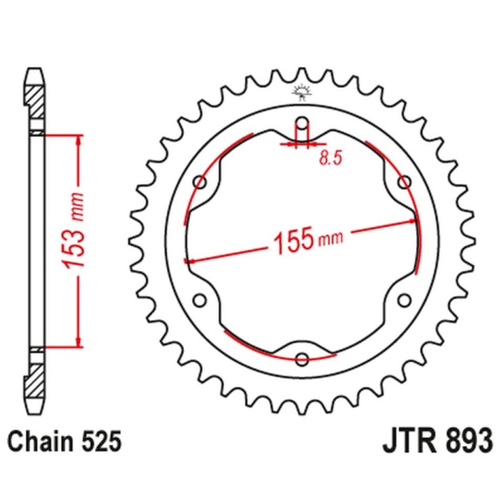 JT zębatka tylna 4642 38 ktm 1290 superduke (14-18) (464238JTZBK) (ŁAŃC.525) - zastępuje JTR893.38