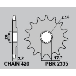 PBR zębatka tylna 4738 47 yamaha yz 65 '18-'19 (JTR1798.47) (made in italy)