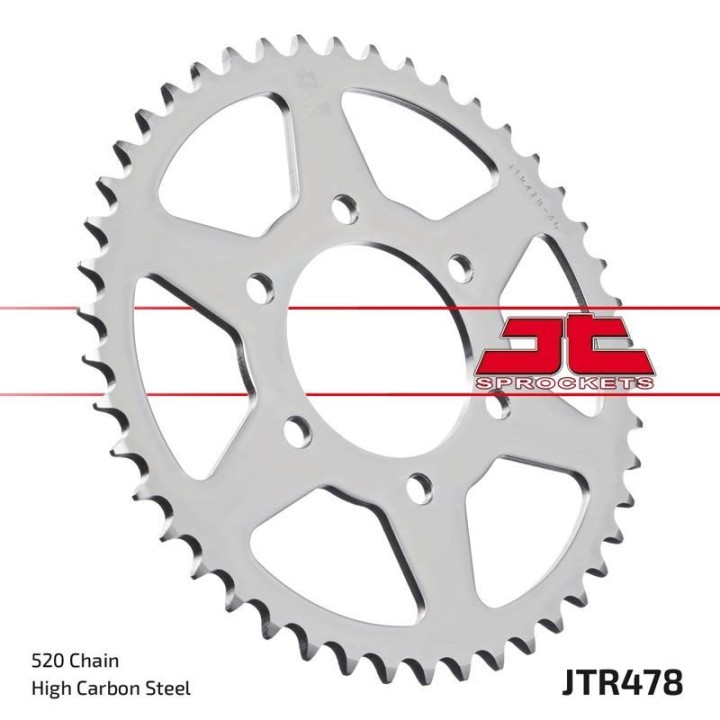 JT zębatka tylna 478 43 kawasaki ZX6R (05-13), Z750 (47843JTZBK) (może być zastąpiona przez 4578 43 JTR1478.43) (łańc. 520)