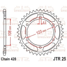 JT zębatka tylna 4606 58 aprilia rs 125 / replica / tuono 125 '21-'23 (460658JT) (łańc. 428)