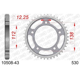 AFAM 2026/04 zębatka tylna 408 43 honda cbr 600F '91-'96, cbf 1000 '06-'10 (SC58) (JTR302.43) (łańc. 530)