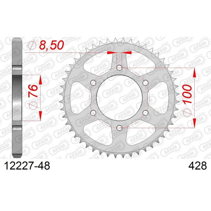 AFAM 2026/04 zębatka tylna 4513 48 yamaha yzf 125R '08-'18, mt 125 15-19 (JTR1844.48) (łańc. 428)