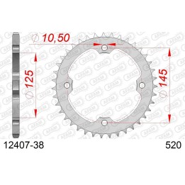 AFAM 2026/04 zębatka tylna 4588 38 yamaha yfz 450R '09-'19, yfm 250/350/450/700 raptor (JTR1857.38) (łańc. 520)