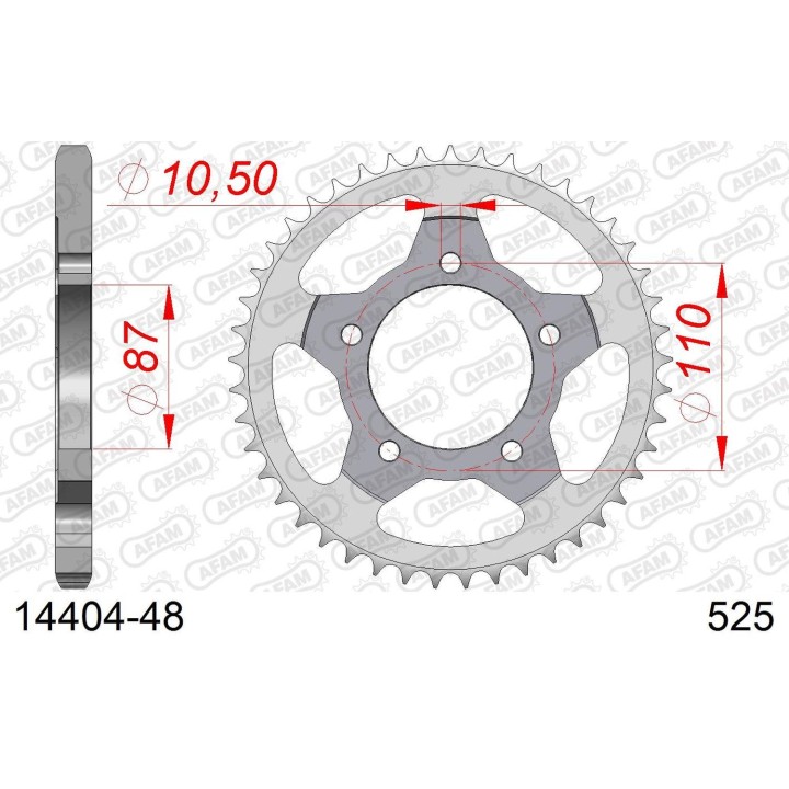 AFAM 2026/04 zębatka tylna 828 48 suzuki gsf 650 bandit 07-15, gsx 650 f 08-15 (JTR807.48) (łańc. 525)