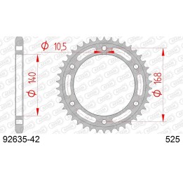 AFAM 2026/04 zębatka tylna 4613 42 bmw f 700 gs '13-'18, f 800 gs '08-'18 na śrubę 10,5MM (JTR3.42) (łańc. 525)