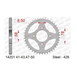 AFAM 2026/06 zębatka tylna 810 50 suzuki gt 125 '74-81, rv 125 (łańc. 428) (JTR810.50)