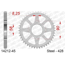 AFAM 2026/06 zębatka tylna 4669 45 suzuki gsxr 125 17-18, gsx 125 s 17-18 (łańc. 428) ( otwór na śrubę 8,5MM ) (JTR803.45)