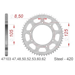AFAM 2026/06 zębatka tylna 4402 62 yamaha dt 50 '03-'06, malaguti xtm, mrx, smx(łańc. 420) (JTR1131.62)