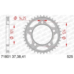 AFAM 2026/06 zębatka tylna 4508 38 ktm 950/990/1190 RC8 /duke/ supermoto (łańc. 525) (JTR898.38)