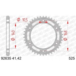 AFAM 2026/06 zębatka tylna 4613 41 bmw f 650 gs '09-'12, F800GS 08-18 (-1) (łańc. 525) (JTR3.41)