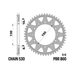 PBR zębatka tylna 860 43 yamaha yzf 750 sp 93-99 (łańc. 530) (JTR859.43) (made in italy)
