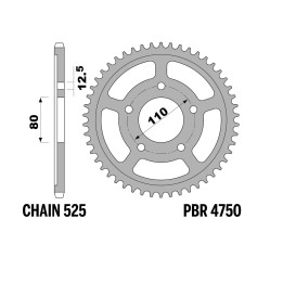 PBR zębatka tylna 4750 44 honda crf 1000 / 1100 l africa twin / adventure sport '16-'25 (JTR1331.44) (łańc. 525) (made in italy)