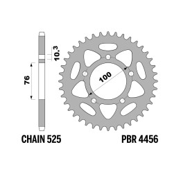 PBR zębatka tylna 4456 42 benelli 500 leoncino '17-, trk 502 '17-'23 (łańc. 525) (JTR15.42) (made in italy)