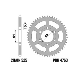 PBR zębatka tylna 4763 38 royal enfield himalayan 411 '16-'22, scram 411 '22-'23 (JTR2022.38) (łańc. 525) (made in italy)