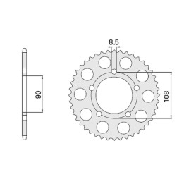 CHT zębatka tylna 1022 38 (1022-38) ducati 500/600 PANTAH`81-82, paso 750`87