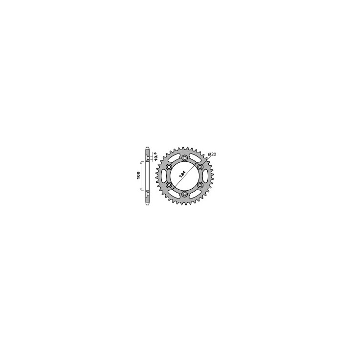 PBR zębatka tylna 1027 43 C45 ducati monster 600 95-99 (JTR735.43) (łańc. 520) (made in italy)