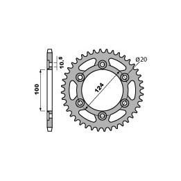 PBR zębatka tylna 1027 44 C45 ducati 620 sport 03 (JTR735.44) (łańc. 520) (made in italy)