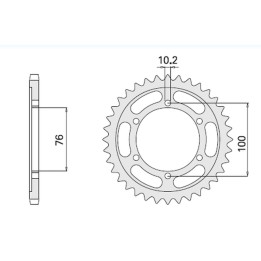 CHT zębatka tylna stalowa 816 48 suzuki GSXR1100, GSXR750 (92-95) (JTR816.48)* (łańc. 530) - zamienna z 825 48 (816-48)