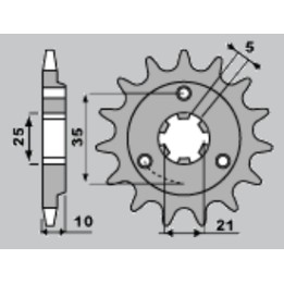 SIFAM Grosskopf zębatka przednia 823 12 husqvarna 125/240/250/350/400/430/500 '83-'89, husaberg fc/fe 350 '96-'01, fc/fe 400 '9…