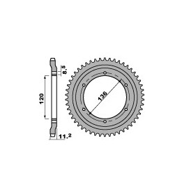 PBR zębatka tylna 827 47 f yamaha tzr 125R (91) (łańc. 428) (made in italy)