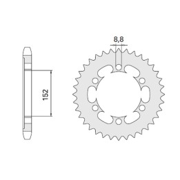 CHT zębatka tylna 841 42 (841-42) yamaha sr 500 78-80, xt 500 76-80 (łańc. 530)