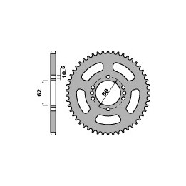PBR zębatka tylna 843 52 f yamaha dt 80LC 85-96 (łańc. 428) (made in italy)