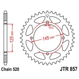 JT zębatka tylna 857 45 yamaha xt 600E '90-03, xt 660Z tenere '91-00 (85745JTZBK) (łańc. 520) - patrz również 458845JT