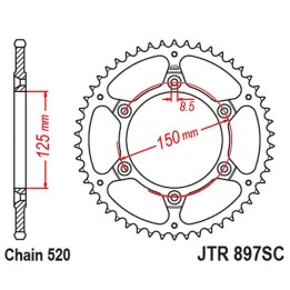 JT zębatka tylna 899 50 ktm sx/exc ultralight samooczyszczająca (89950JTSC) (łańc. 520)