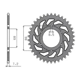 SUNSTAR zębatka tylna 468 46 kawasaki bn 125 eliminator '98-'09 (JTR468.46) (łańc. 428) (46846JT)