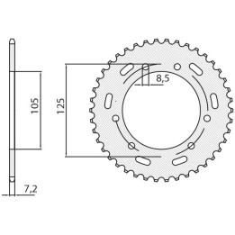 SUNSTAR zębatka tylna 4413 50 yamaha xt 125X/SM '05-'09 (JTR1134.50) (łańc. 428) (441350JT)